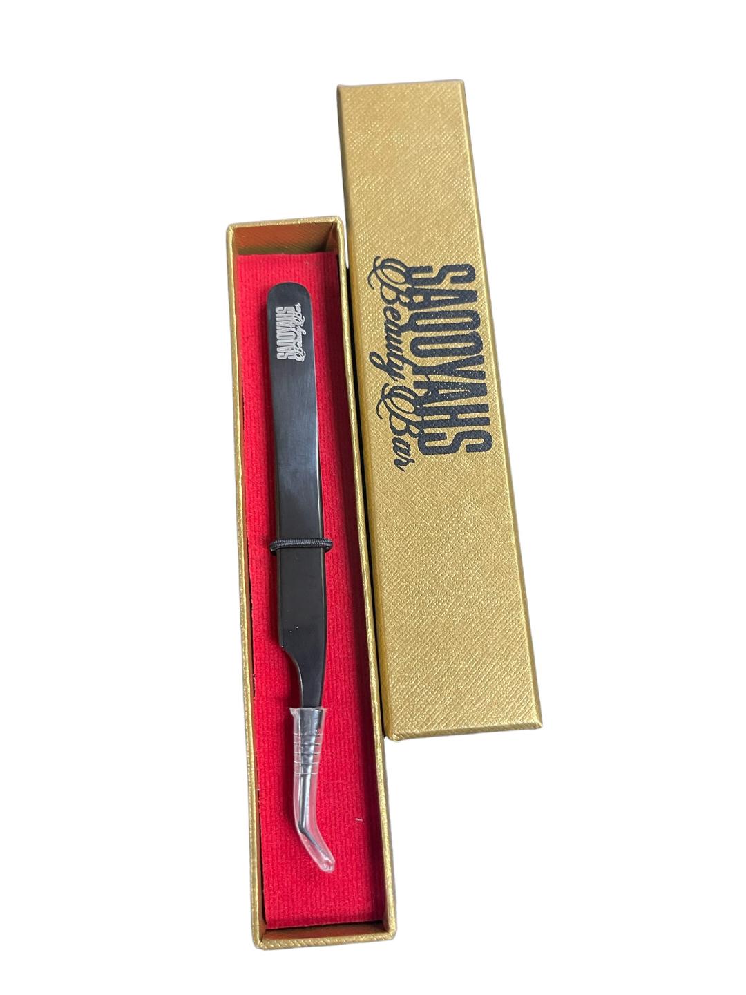 SaQoyah's Curve Tweezers Black Tweezers Saqoyahs Beauty Bar